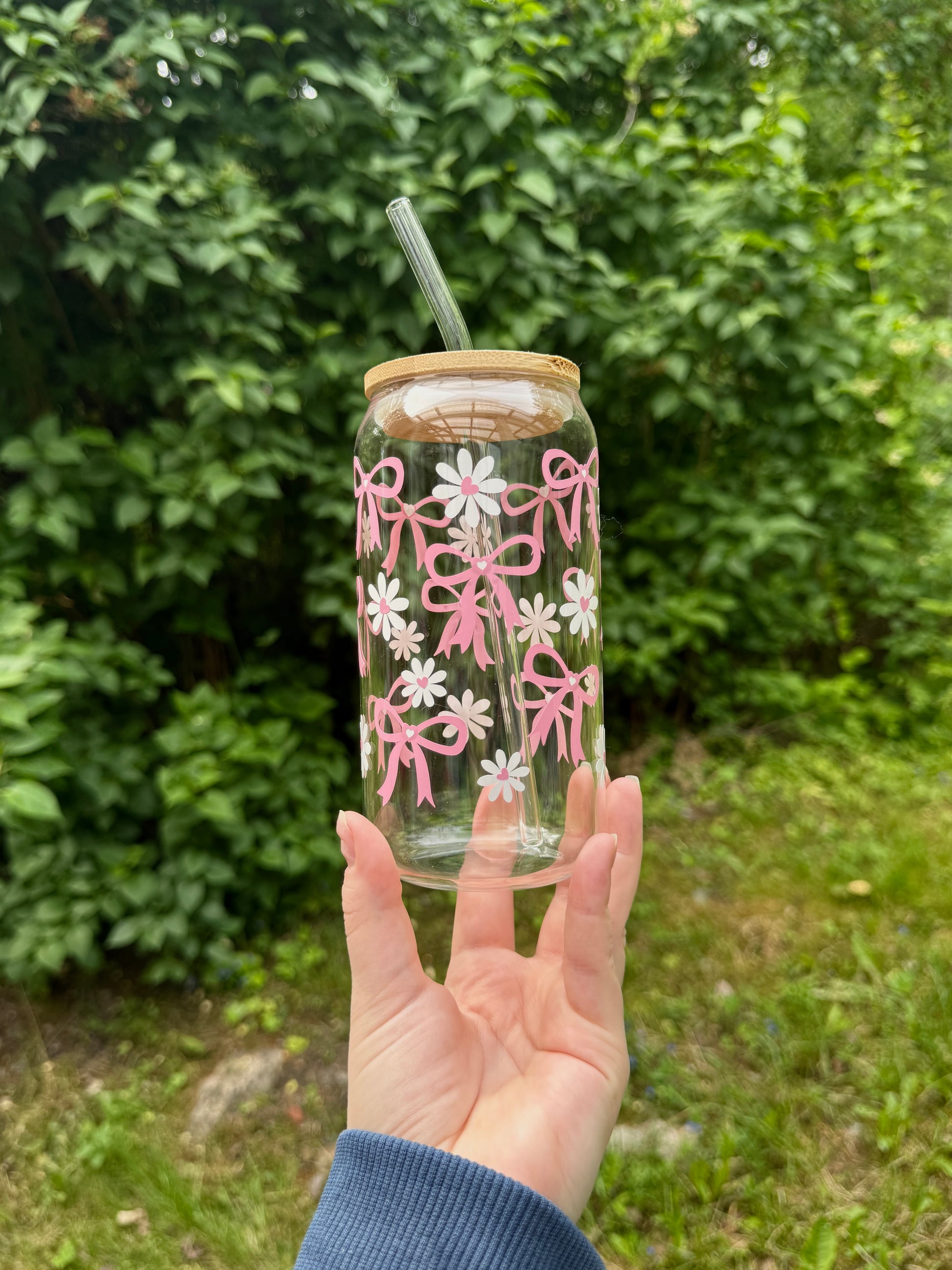 Glas med tryck - med rosetter